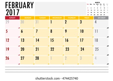 Calendar 2017 year on white background. Vector illustration.