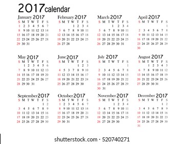 Calendar 2022 Template Vector Simple Minimal Stock Vector (Royalty Free ...