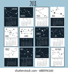 Calendar for 2017 year. Vector design stationery template. Week starts Sunday. Flat style color vector illustration.