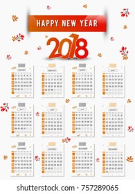 Calendar for 2017 year. Vector design stationery template. Yearly calendar template.