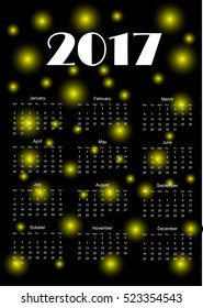 Calendar for 2017 year. Vector illustration.