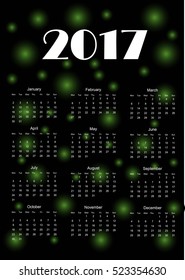 Calendar for 2017 year. Vector illustration.