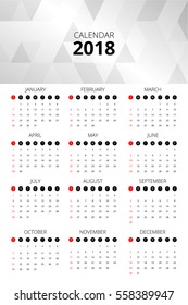 calendar 2018 