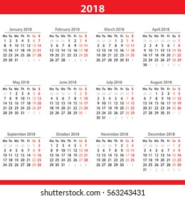 Calendar 2018