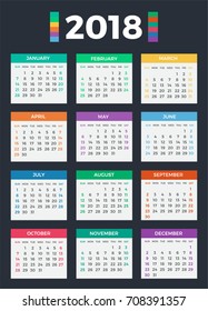 Calendar for 2018