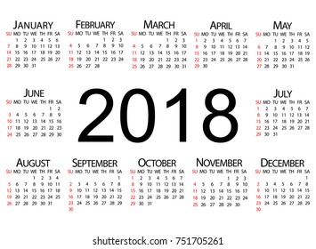 4,810 2018 Round Calendar Images, Stock Photos & Vectors 