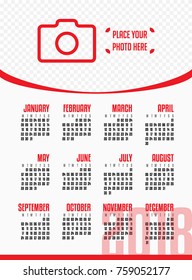 Calendar of 2018