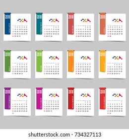 Calendar 2021 Template Week Starts On Stock Vector (Royalty Free ...