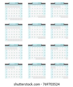 Calendar for 2018 blue background