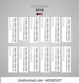 Calendar 2018. eps 10