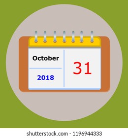 Calendar 2018 flat icon design, vector illustration.