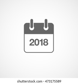 Calendar 2018 Flat Icon On White Background
