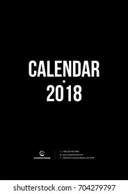 CALENDAR 2018. Minimalist Wall Calendar