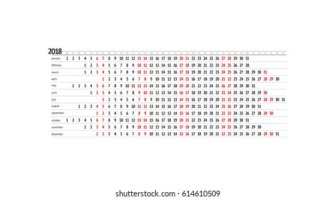 Calendar 2018, plan year