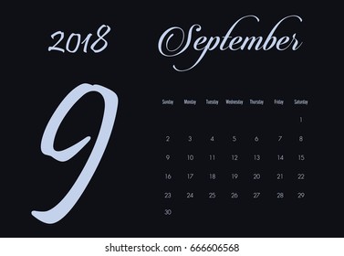 Calendar 2018 ,September