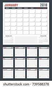 calendar for 2018 starts monday