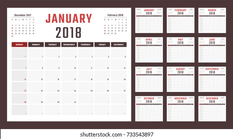 calendar for 2018 starts sunday