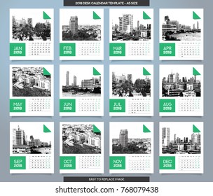Calendar 2018 template - 12 months included 
