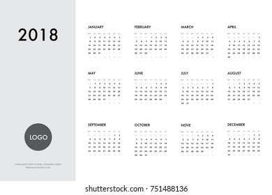 Calendar 2018 template