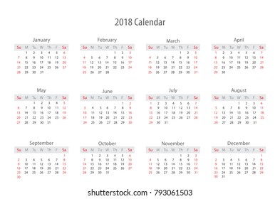Calendar 2018 template design