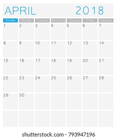 Calendar 2018 template design