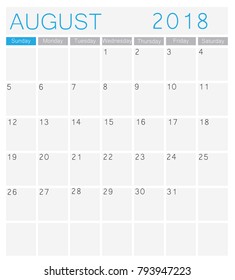 Calendar 2018 template design