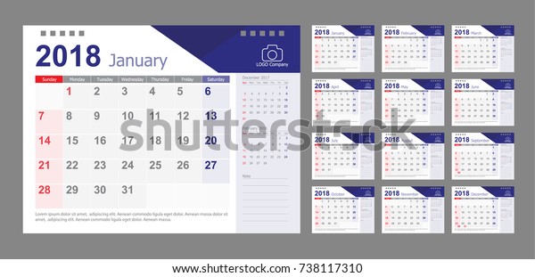 Free Calendar 2018 Template from image.shutterstock.com