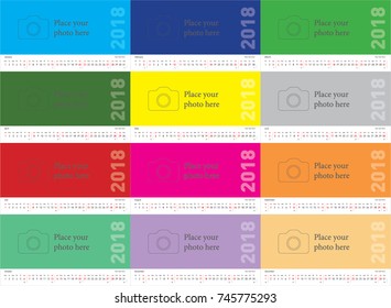 Calendar 2018 Template Desktop
