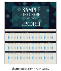 Calendar for 2018 Template flyer design