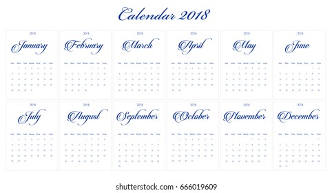 Calendar 2018 vector
