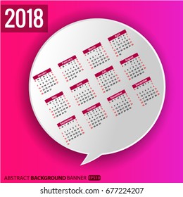  calendar 2018 Vector EPS 10