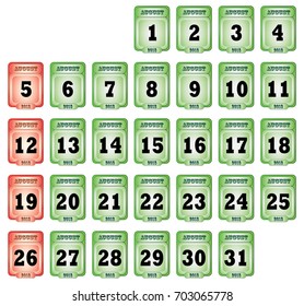 Calendar 2018. Week starts from Sunday