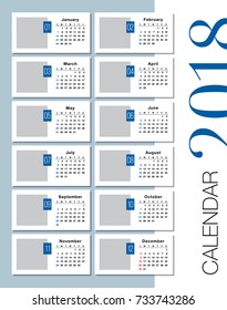 Calendar 2018 year