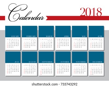 Calendar 2018 year