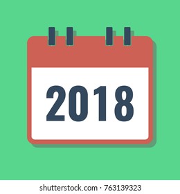 calendar 2018 year flat style vector illustration