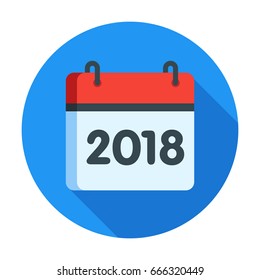 Calendar for 2018 year icon. Vector illustration.