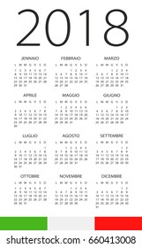 Calendar 2018 year - Italian Version