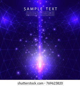 Calendar 2018 year vector design template. Calendar 2018 year on a gray background with snowy luminous particles, lights and bokeh.
