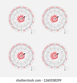 Calendar 2019, 2020, 2021 and 2022 Calendar template.Calendar design.Yearly calendar vector design stationery template.Vector illustration.