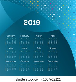 Calendar 2019. Abstract vector illustration