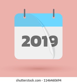 Calendar 2019 art icon vector illustration