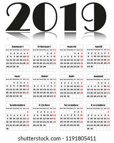calendar 2019, business template