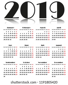 calendar 2019, business template