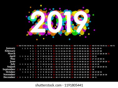 calendar 2019, business template