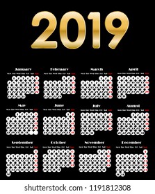 calendar 2019, business template