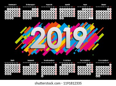 calendar 2019, business template