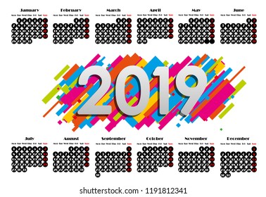 calendar 2019, business template