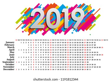 calendar 2019, business template