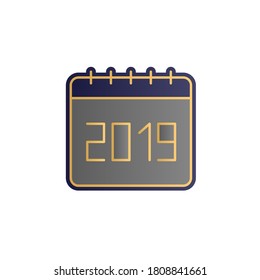 Calendar, 2019 color gradient vector icon