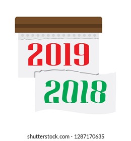 Calendar 2019. Colorful set. Basic grid